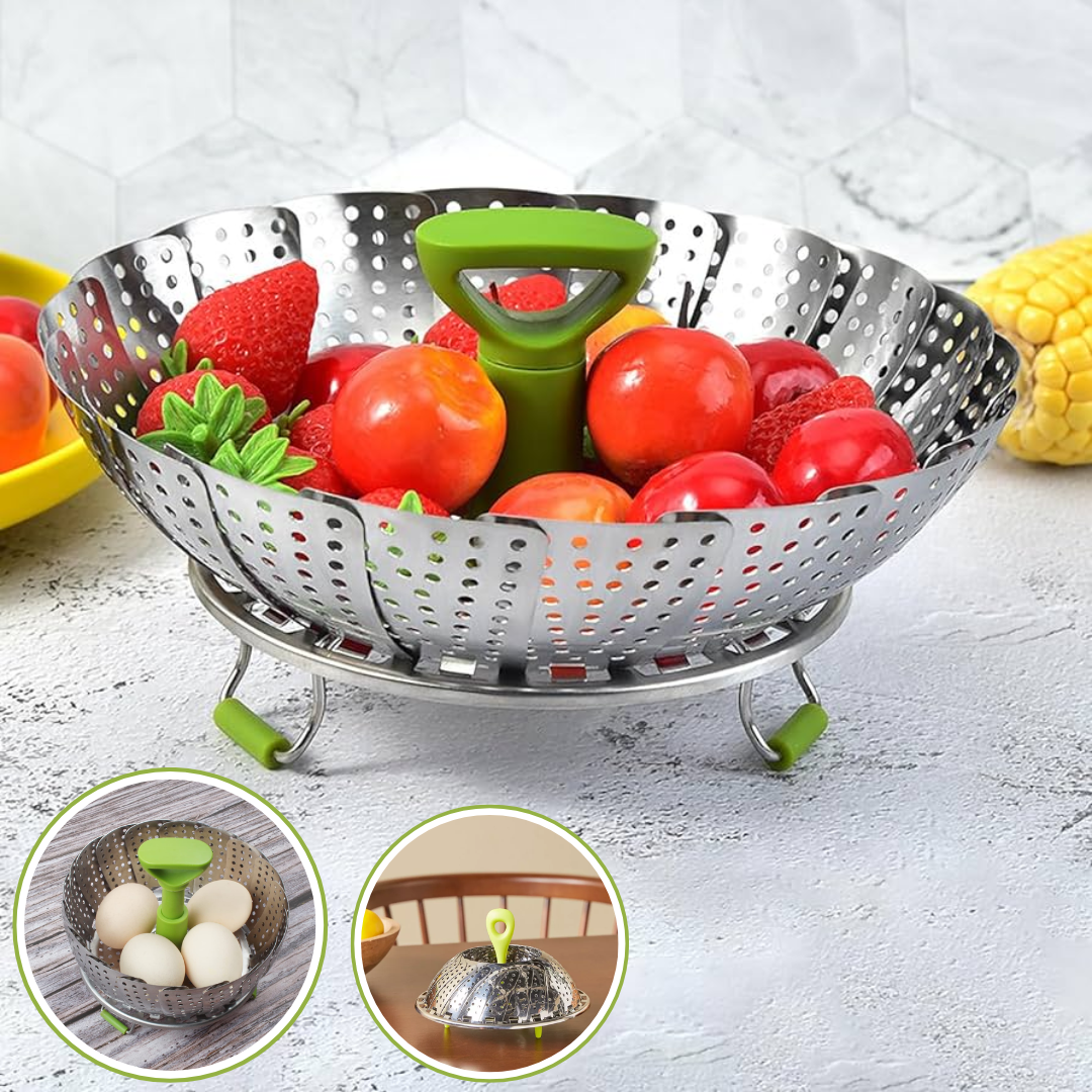 PANIER À VAPEUR PLIABLE | SANTÉ+™ | CUISINE