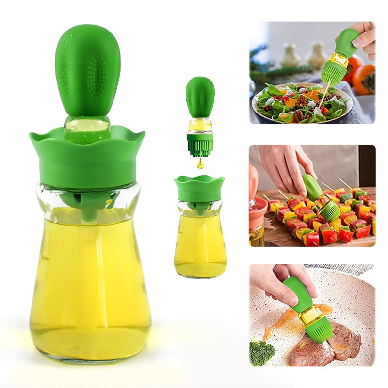 BOUTEILLE D’HUILE AVEC BROSSE EN SILICONE | SANTÉ PLUS™ | CUISINE