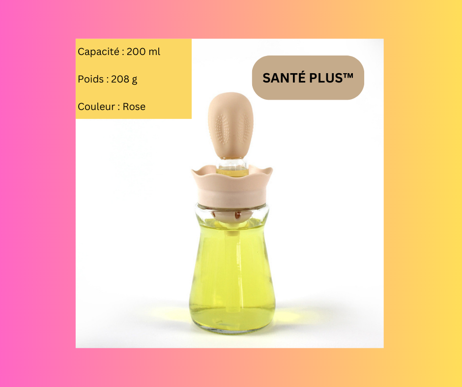 BOUTEILLE D’HUILE AVEC BROSSE EN SILICONE | SANTÉ PLUS™ | CUISINE