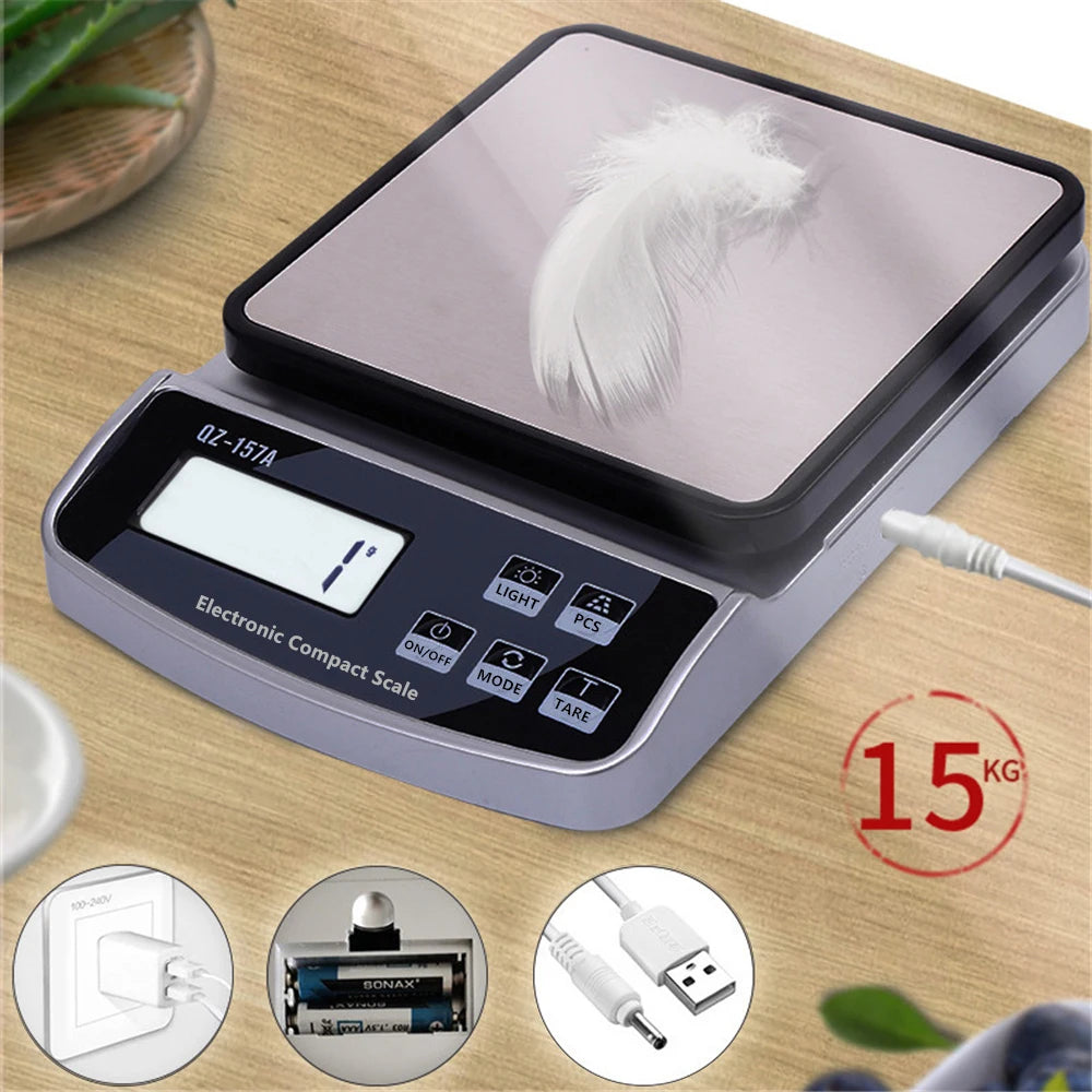 Balance de Cuisine avec Charge USB 15KG - 10KG - 5KG - 3 KG