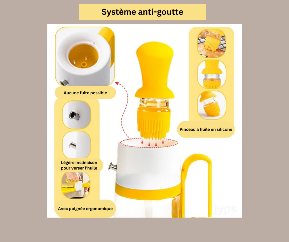 DISTRIBUTEUR D'HUILE 2 EN 1 | ECONOMIZ' HUILE™ | CUISINE