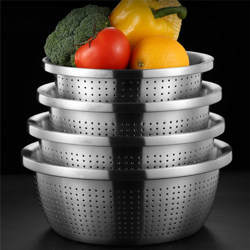 Passoire ronde en acier inoxydable - Tamis de lavage riz - fruits et légumes