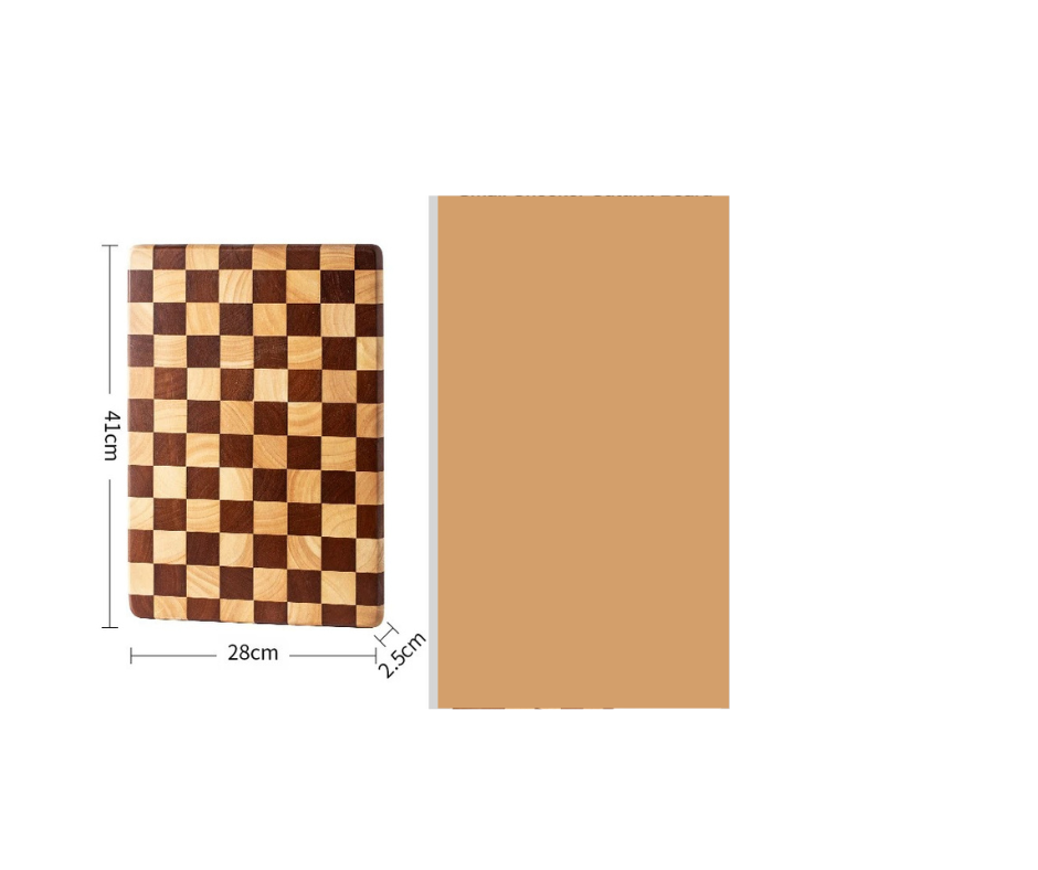Planche à découper en bois - Motif damier