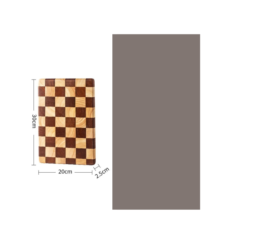 Planche à découper en bois - Motif damier