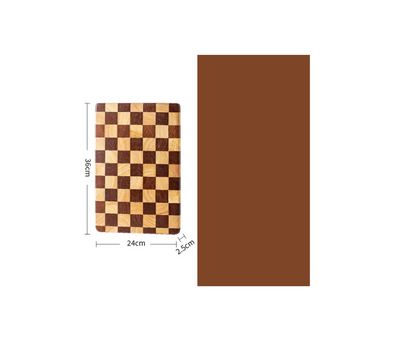Planche à découper en bois - Motif damier