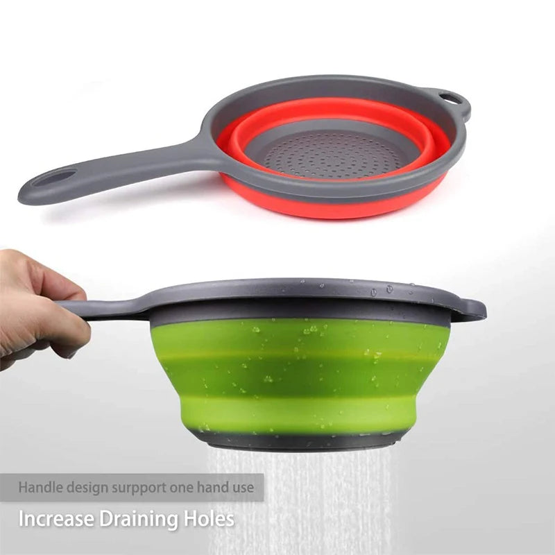 Passoire pliable en silicone avec manche