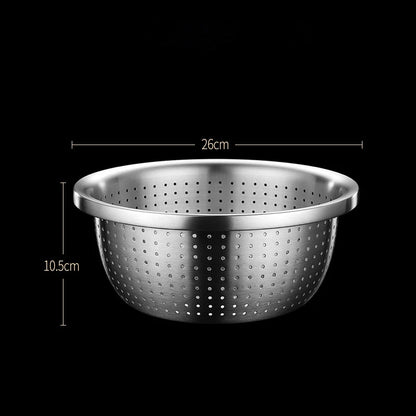 Passoire ronde en acier inoxydable - Tamis de lavage riz - fruits et légumes