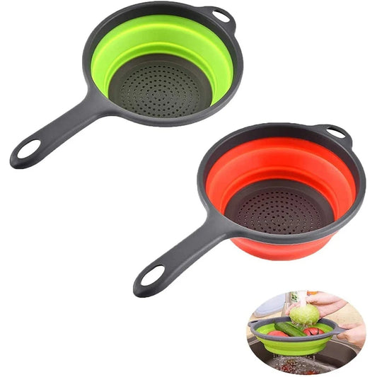 Passoire pliable en silicone avec manche