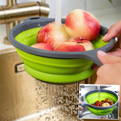 Passoire pliable en silicone avec manche