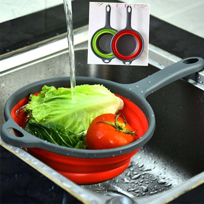 Passoire pliable en silicone avec manche