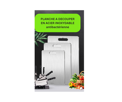 Planche à découper double face en acier inoxydable